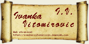 Ivanka Vitomirović vizit kartica